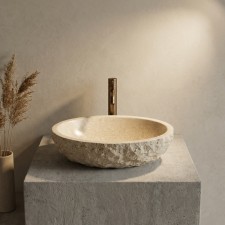 Kamniti umuvalnik Beige Oval Big