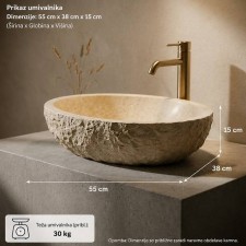 Kamniti umivalnik Marmor Beige Oval M