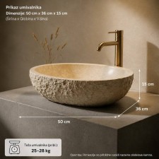 Kamniti umivalnik Marmor Beige Oval