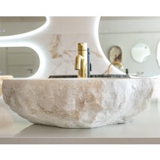 Kamniti umivalnik White Natural