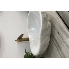 Kamniti umivalnik beli marmor