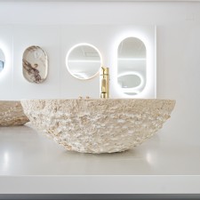 Naturstein Waschbecken Beige Marmor 