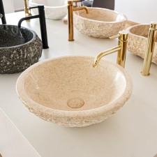 Naturstein Waschbecken Beige Marmor 