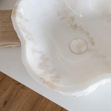 Kamniti umivalnik White Natural