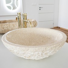 Naturstein Waschbecken Beige Marmor 
