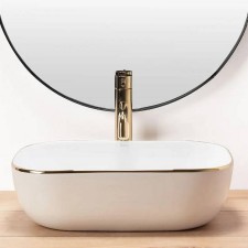 Nadpultni umivalnik za kopalnico Belinda gold edge