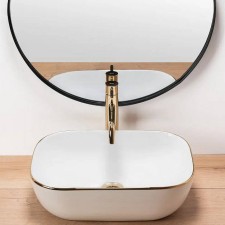 Nadpultni umivalnik za kopalnico Belinda gold edge