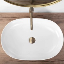 Nadpultni keramični umivalnik Cleo 61 beli mat