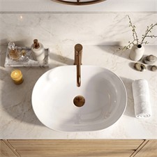Nadpultni keramični umivalnik Cleo White 50 beli 