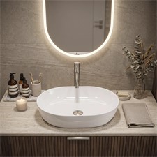 Nadpultni keramični umivalnik Cleo White 50 beli 