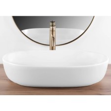 Nadpultni keramični umivalnik Cleo 61 beli mat