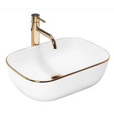 Keramik Aufsatzwaschbecken Belinda gold edge