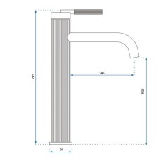 Pipa za umivalnik Argon Brush Gold High 