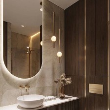 Dvojno polovalno LED ogledalo BigAlmond®