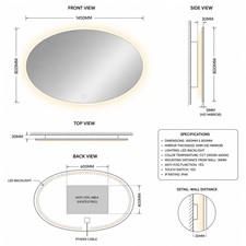 Led ogledalo za kopalnico BigAlmond® Eclipse