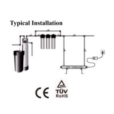 UV sterilizator vode WATEX za večje pretoke 2.700l/h s senzorjem pretoka za avtomatski vklop/izklop 