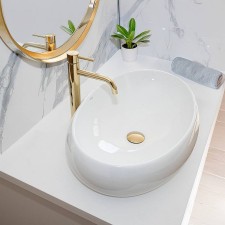 Nadpultni keramični umivalnik Melania White