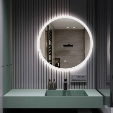 Okroglo kopalniško ogledalo z osvetlitivijo