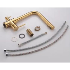 HANA GOLD - Tridelna vodna pipa za komunalno in filtrirano vodo, pipa 3 v 1