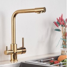 HANA GOLD - Tridelna vodna pipa za komunalno in filtrirano vodo, pipa 3 v 1