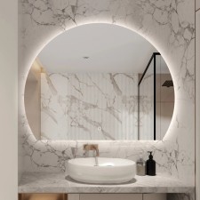 Polkrožno kopalniško LED ogledalo 70 / 80 / 90 /100 cm