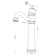 Kopalniška armatura Rea Vintage Black High 