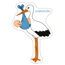 Holz Storch zur Geburt Rosa