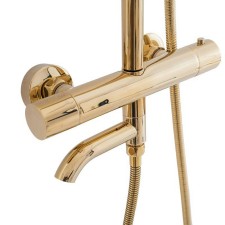 Termostatski set za prhanje LUNGO GOLD z izlivom 