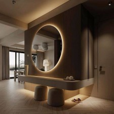 Veliko okroglo LED ogledalo