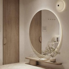 Veliko okroglo LED ogledalo