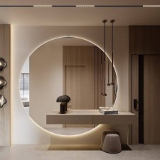 Veliko okroglo LED ogledalo