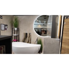 Veliko polkrožno ogledalo z osvetlitvijo