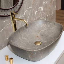 Nadpultni keramični umivalnik FREYA BEIGE