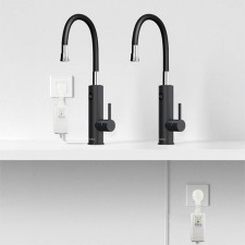 Hochwertiger Edelstahl-Heizungshahn schwarz matt flexibler Hebel