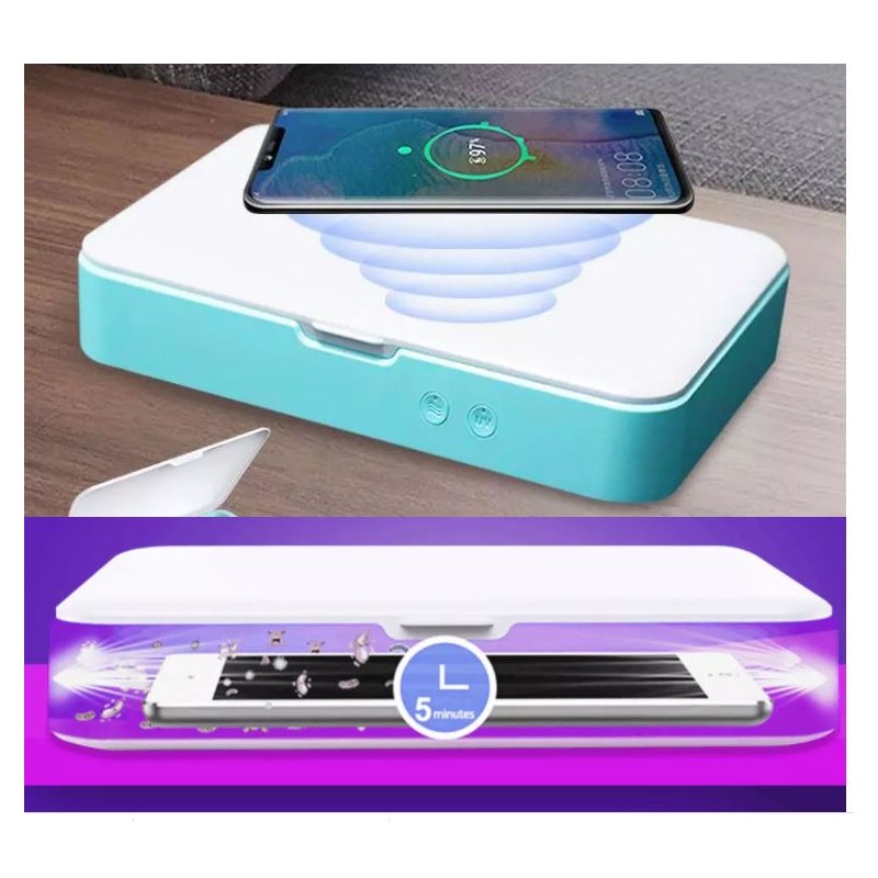 Škatlica za UV dezinfekcijo in brezžično polnjenje telefona