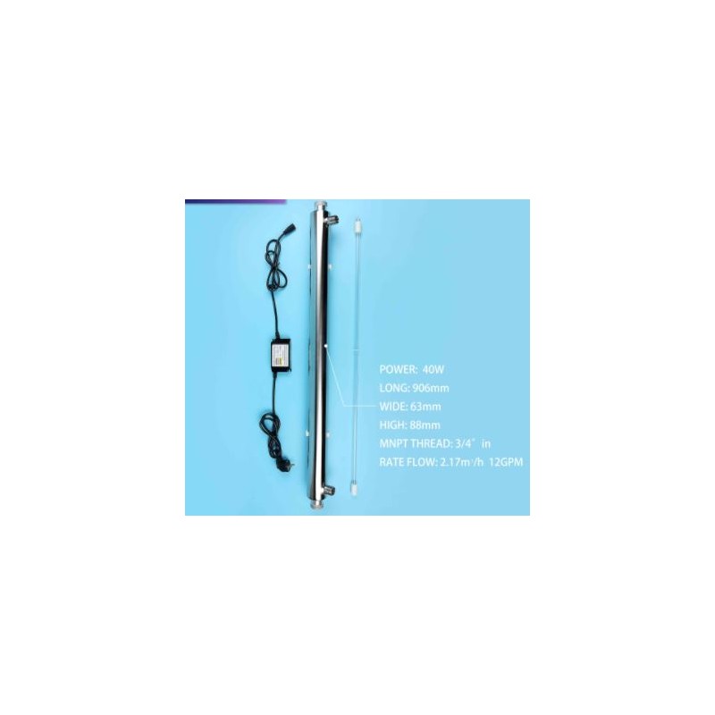 UV sterilizator vode WATEX za večje pretoke 2.700l/h s senzorjem pretoka za avtomatski vklop/izklop 
