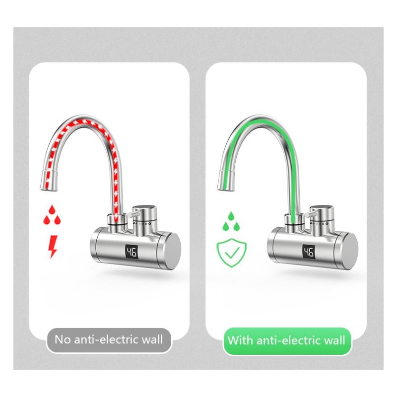 Stenska grelna pipa iz nerjavečega jekla + varnostno zaščitno stikalo