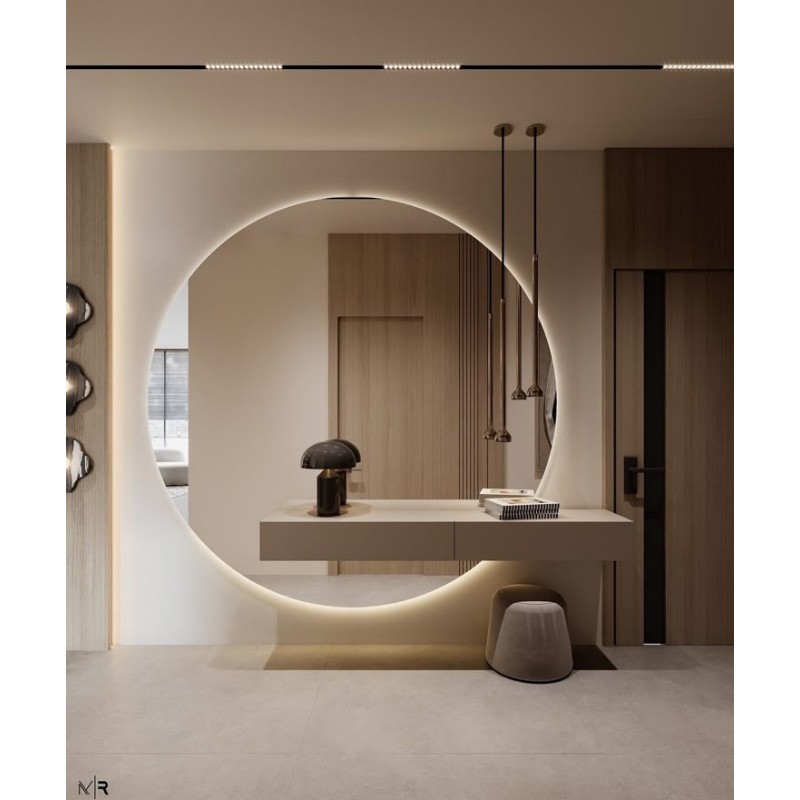 Veliko okroglo LED ogledalo