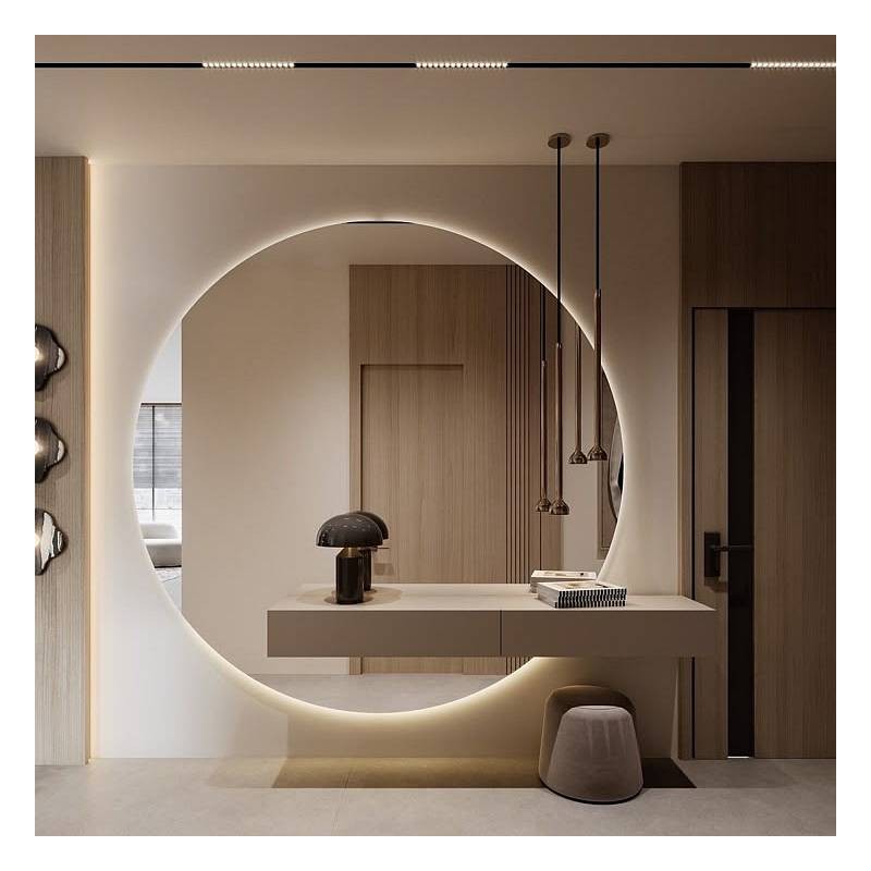 Veliko okroglo LED ogledalo