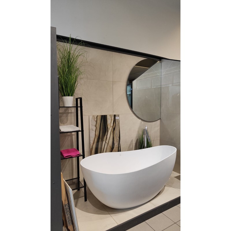 Veliko polkrožno ogledalo z osvetlitvijo