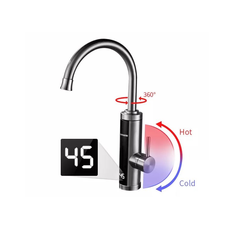 Električna grelna pipa Modern z digitalnim prikazovalnikom