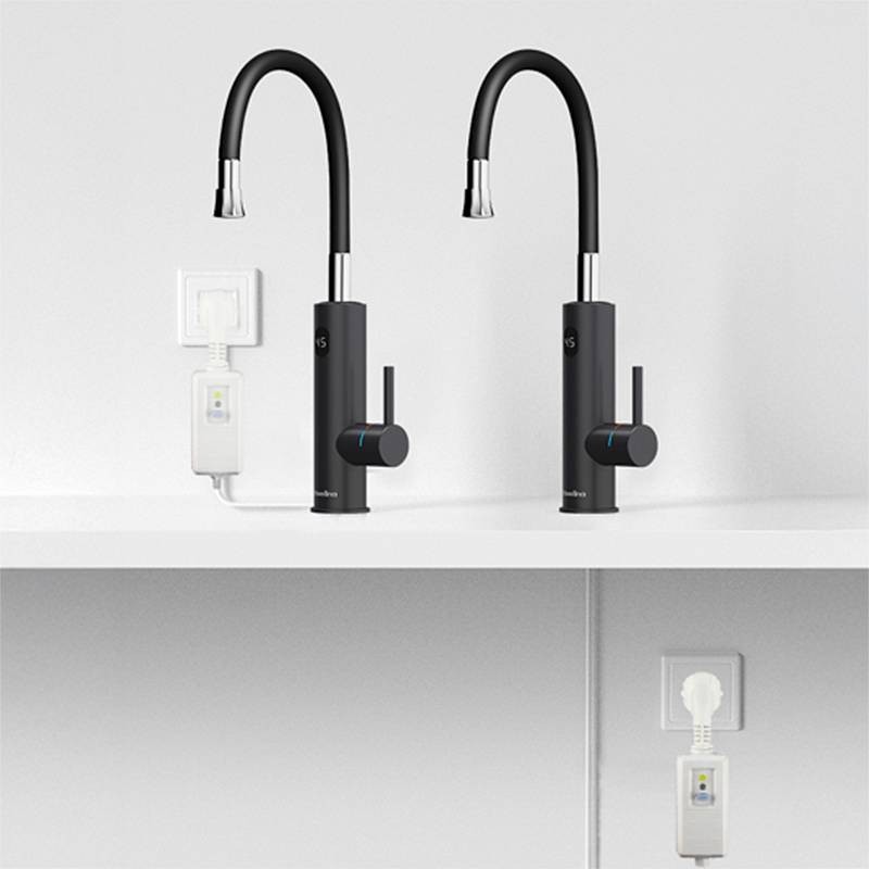 Hochwertiger Edelstahl-Heizungshahn schwarz matt flexibler Hebel