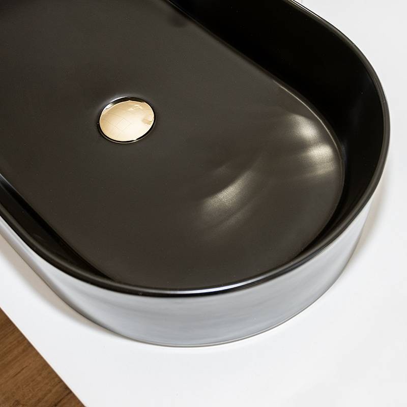 Nadpultni keramični umivalnik Nadia black mat