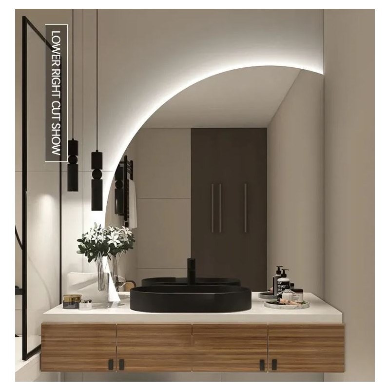 Asimetrično kopalniško LED ogledalo 80 cm / 90 cm