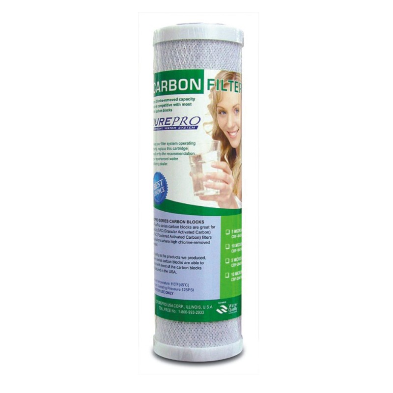 PurePro® CTO Carbon Block Filter 5 micron – 10″ × 2.5″