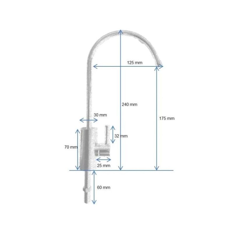 Pure Pro verchromter Wasserhahn für gefiltertes Wasser