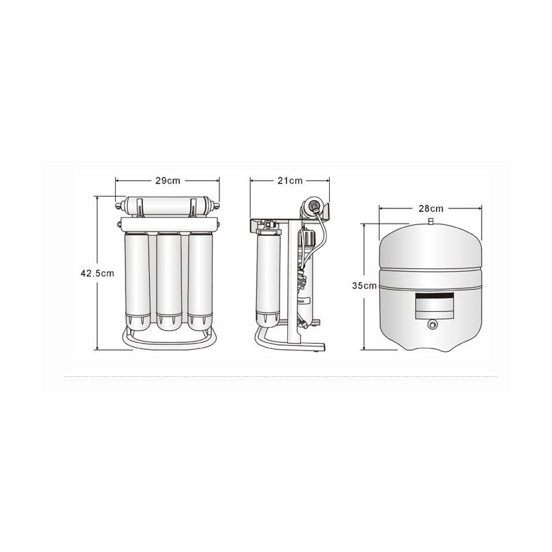 Podputna reverzna osmoza Pure Pro ERS105 z mineralnim/alkalnim nastavkom