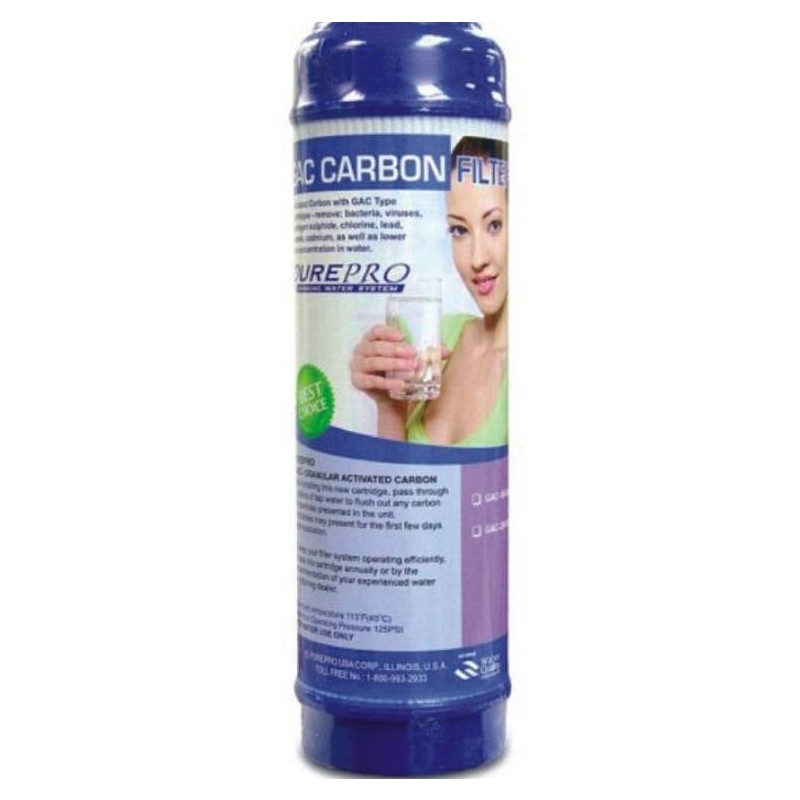 PurePro® UDF Vložek za vodni filter (GAC), KDF®  odstranjevanje klora, pesticidov,težkih kovin in železa