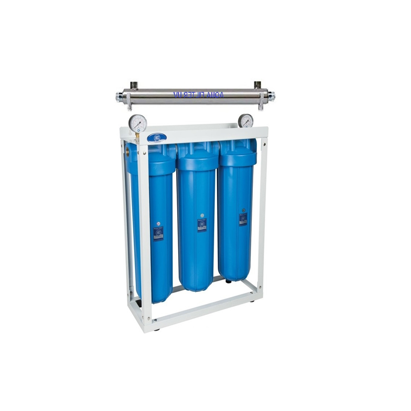 Komplet hišni vodni filter Big Blue® 20BB Aquafilter UV sterilizator 6 GPM in mehčanje vode