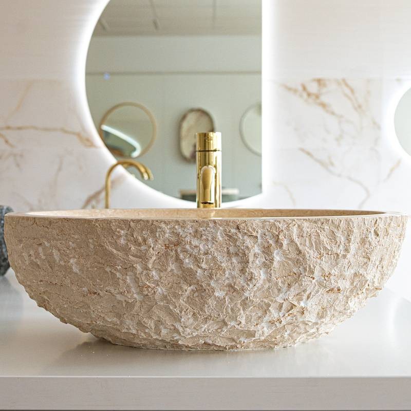 Kamniti umivalnik Beige Oval Marmor